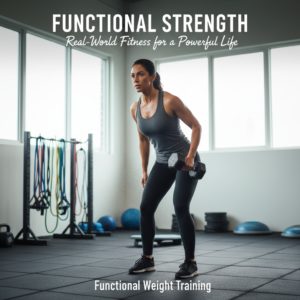 A focused athlete lifts weights in a modern gym, showcasing real-world functional strength training.