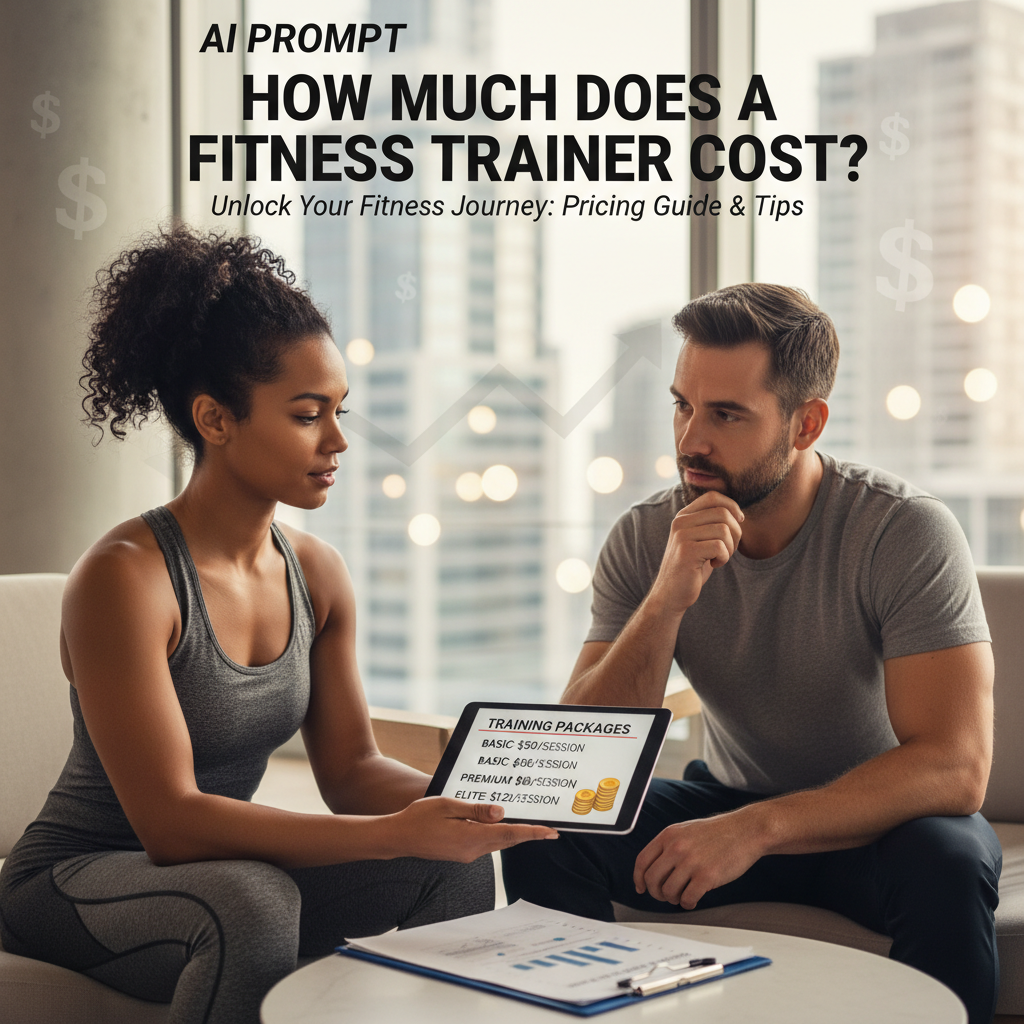 How Much Does a Fitness Trainer Cost? Trainer and client review prices in a modern gym consultation.