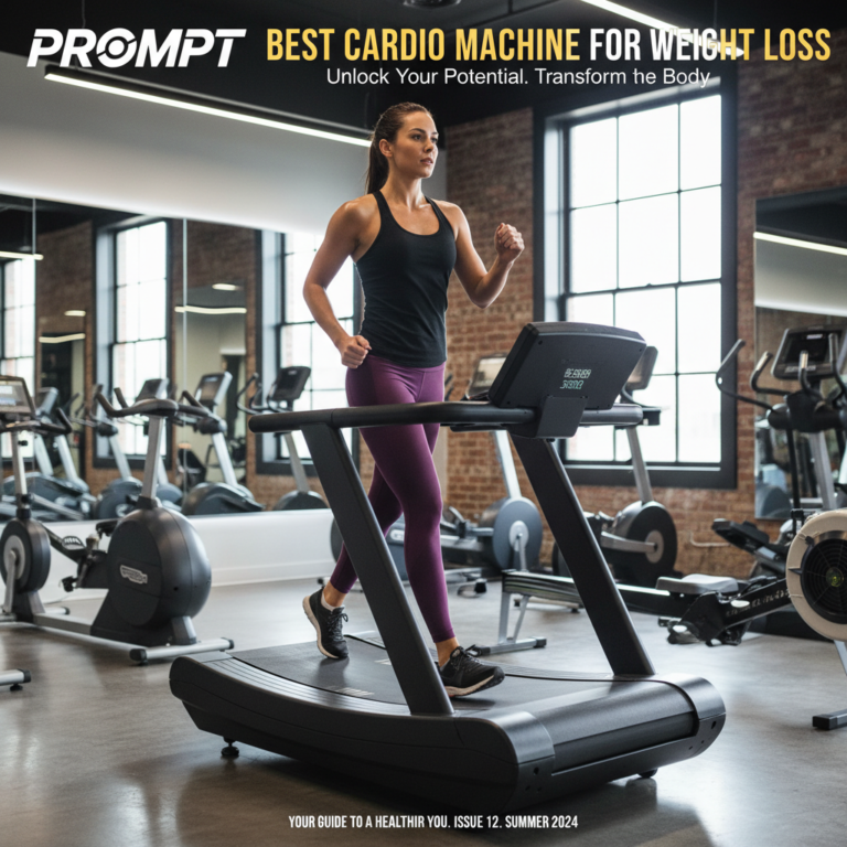 alt_text A fit person works out on a cardio machine in a bright gym, highlighting weight loss and motivation.