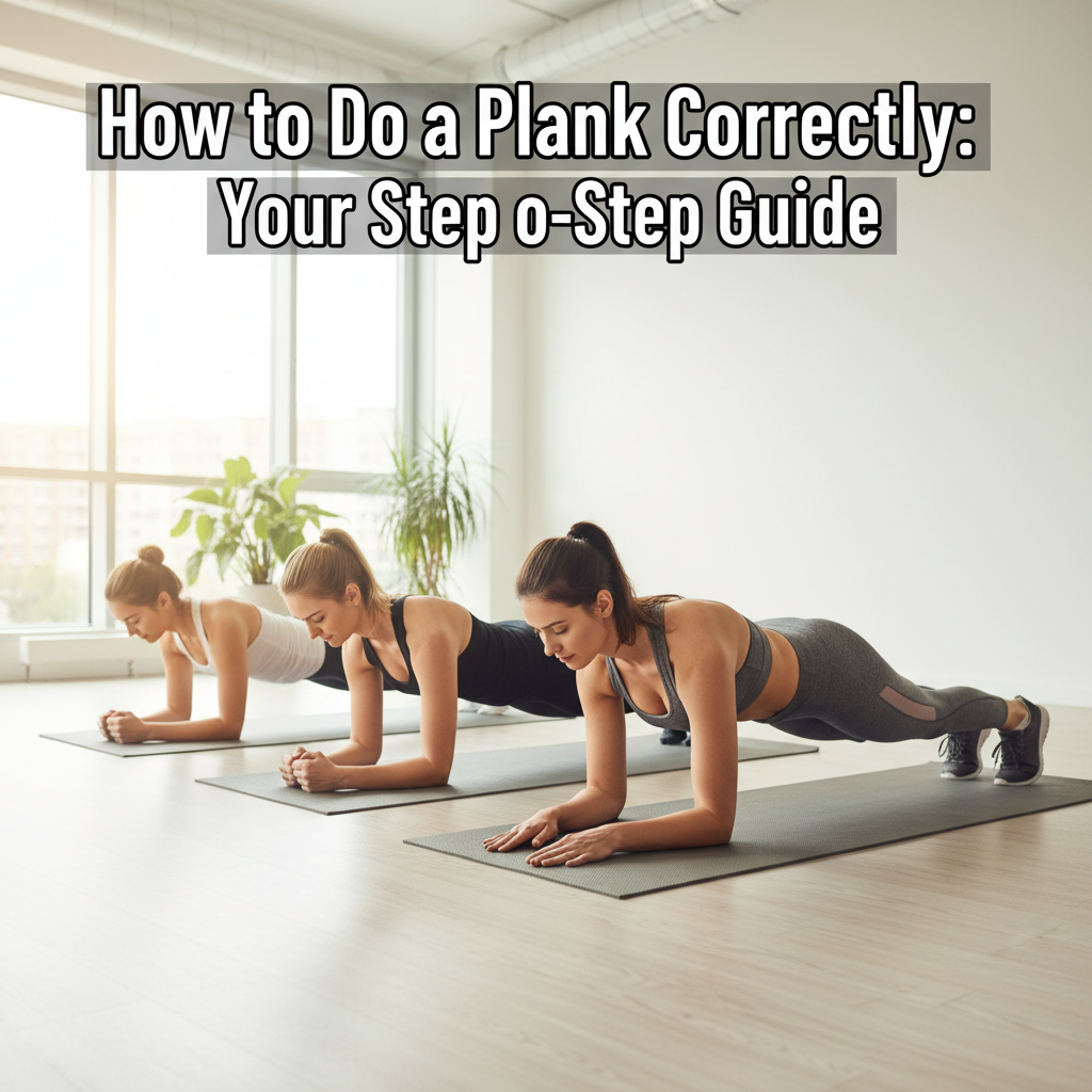 A diverse group demonstrates perfect plank form in a bright studio for an instructional guide cover.