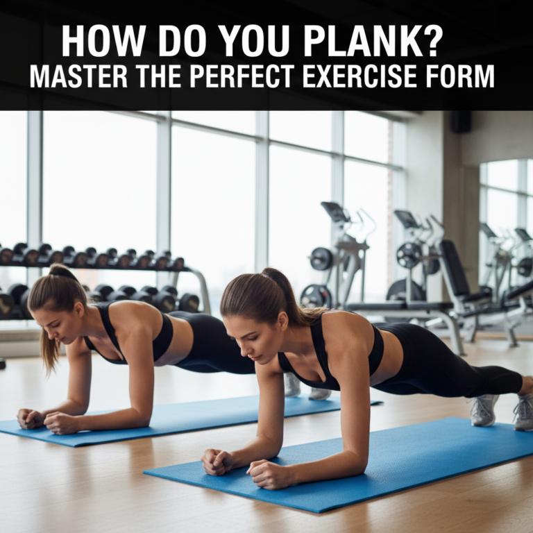 A man and woman in perfect plank form on yoga mats in a gym, demonstrating proper exercise technique.