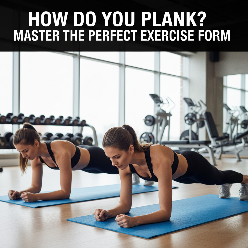A man and woman in perfect plank form on yoga mats in a gym, demonstrating proper exercise technique.