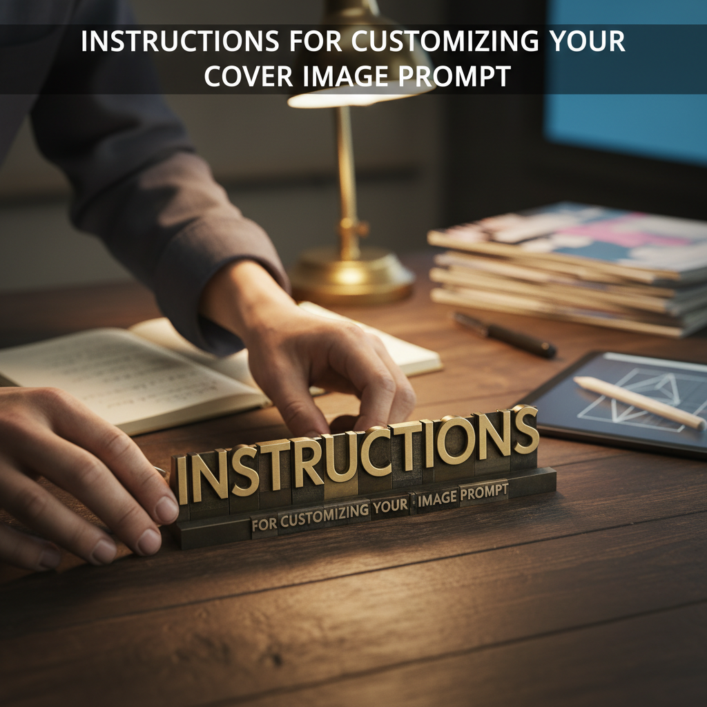 Instructions for customizing a cover image prompt for your publication or project.